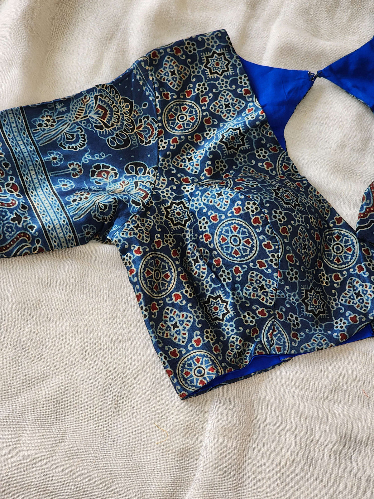 Blue modal silk blouse
