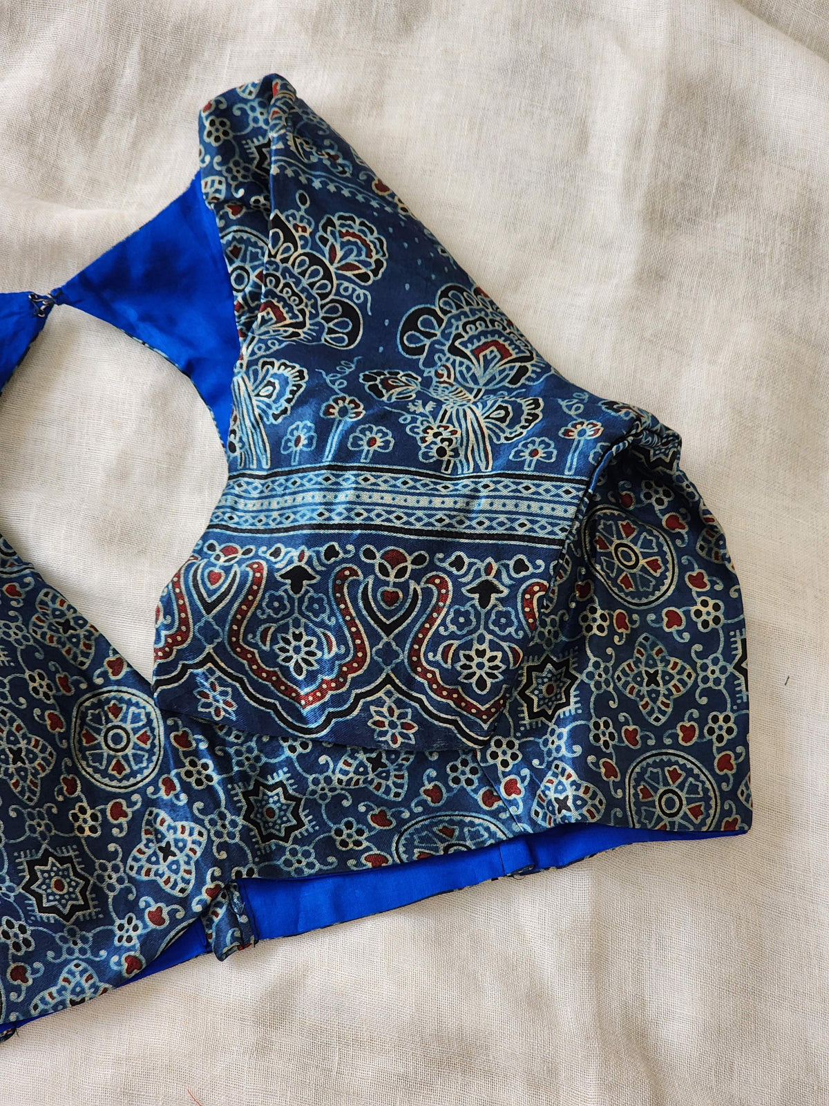 Blue modal silk blouse