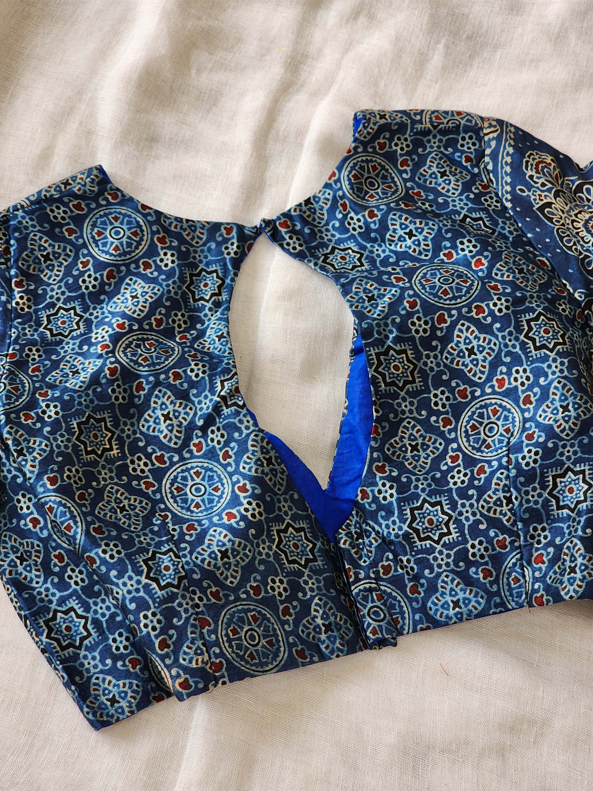 Blue modal silk blouse