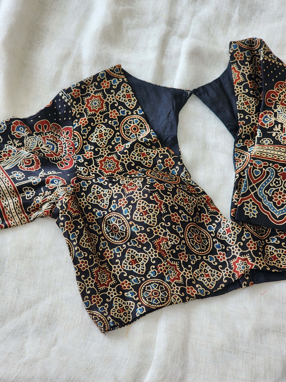 Black modal silk blouse