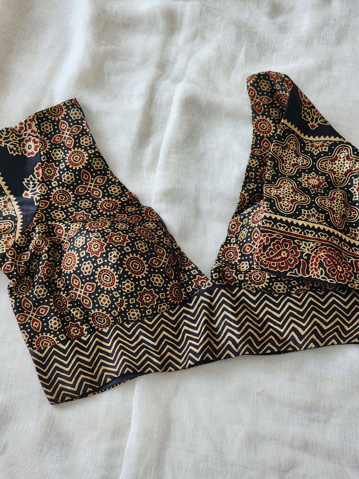 Black modal silk blouse