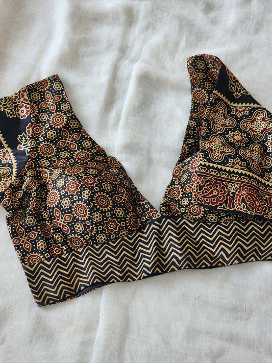 Black modal silk blouse