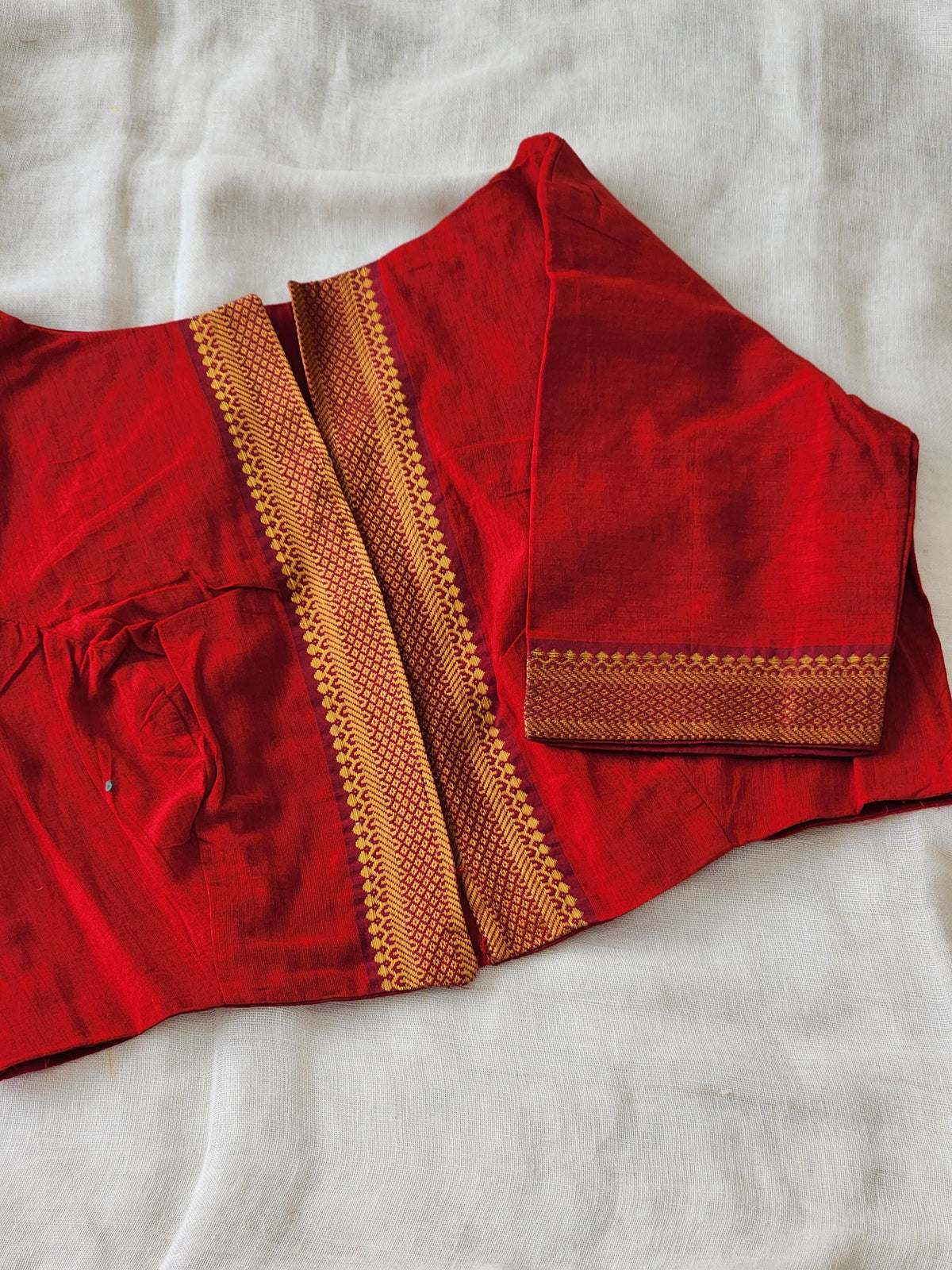 Red Manglagiri cotton blouse