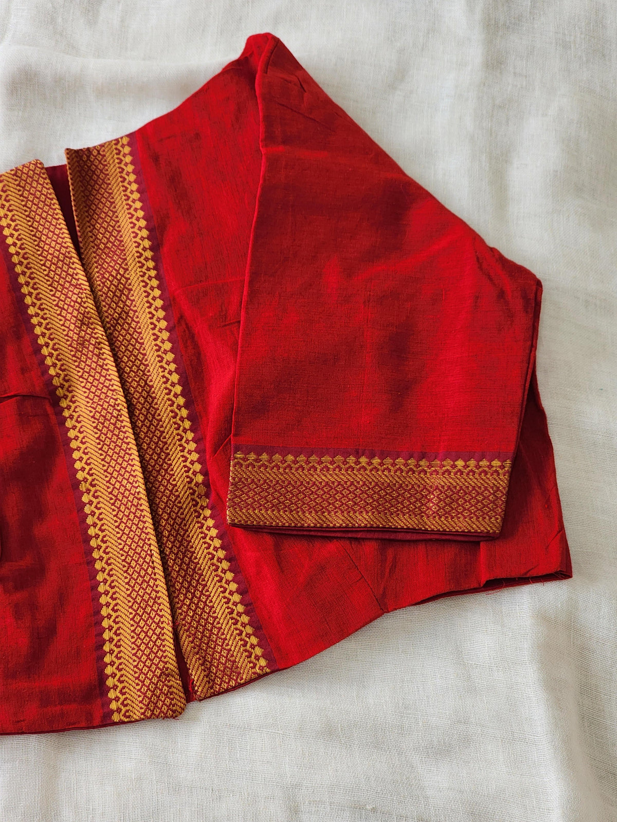 Red Manglagiri cotton blouse