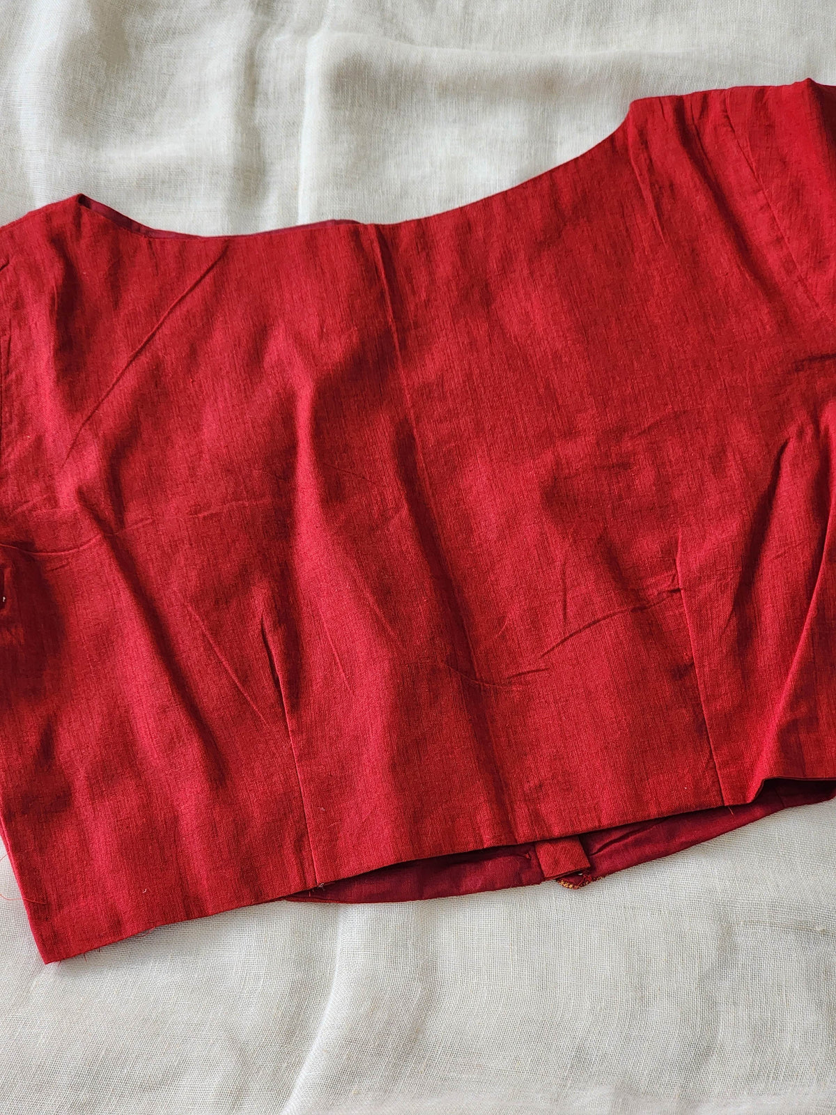 Red Manglagiri cotton blouse