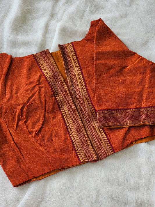 Rust Orange Manglagiri Cotton Blouse