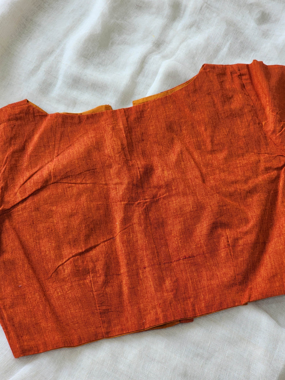 Rust Orange Manglagiri Cotton Blouse