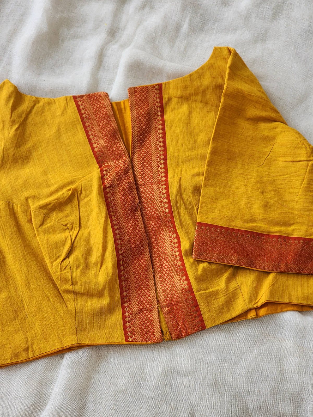 Mustard Manglagiri Cotton Blouse