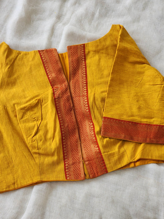 Mustard Manglagiri Cotton Blouse
