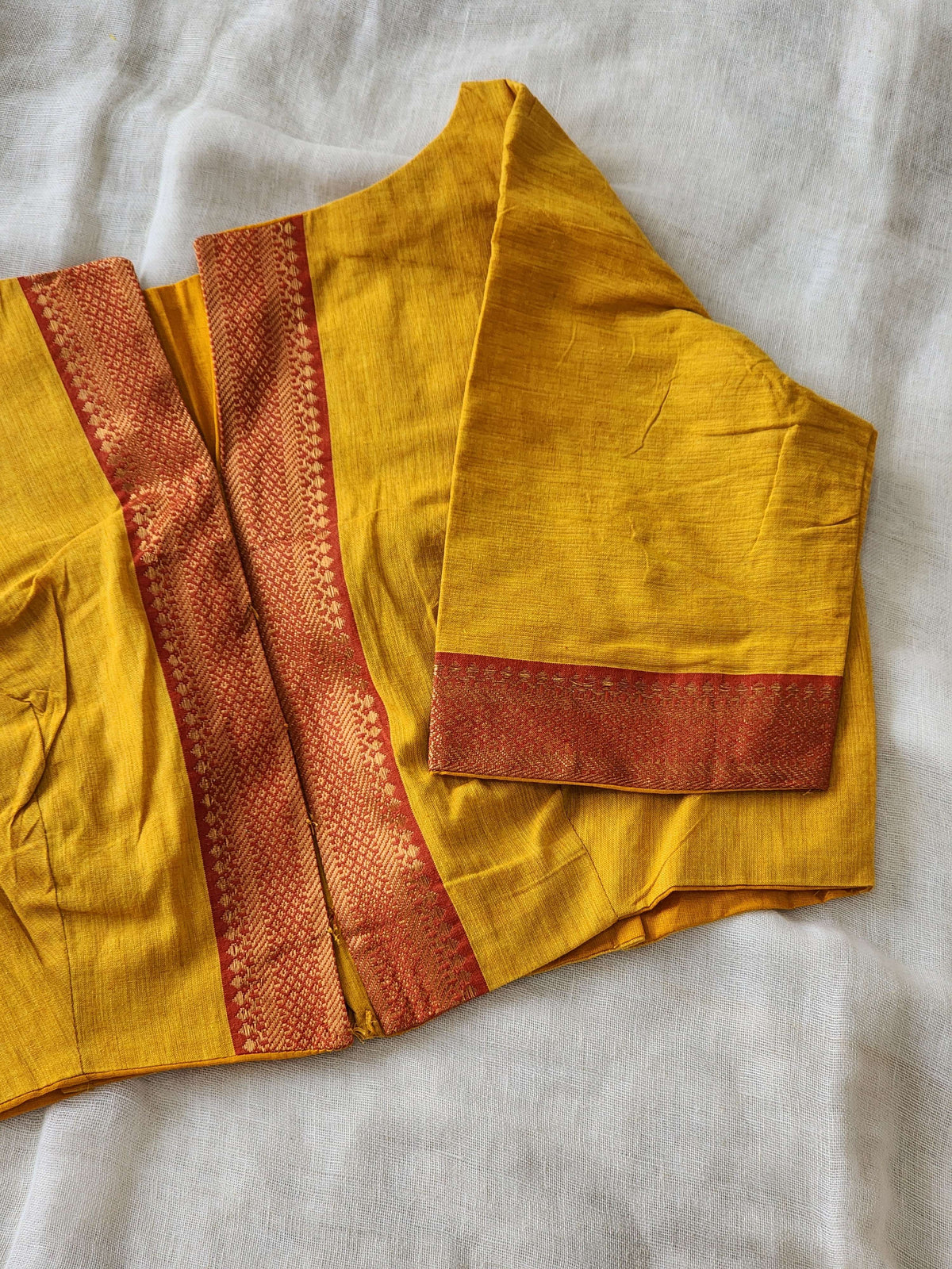 Mustard Manglagiri Cotton Blouse