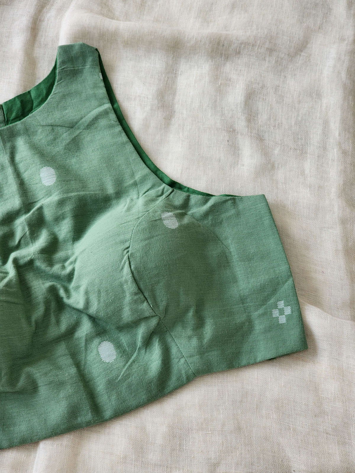 Pista Green Cotton Blouse