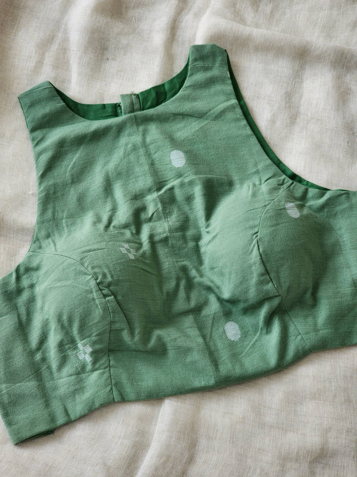 Pista Green Cotton Blouse