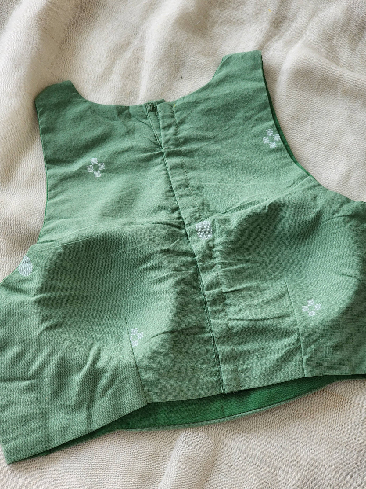 Pista Green Cotton Blouse