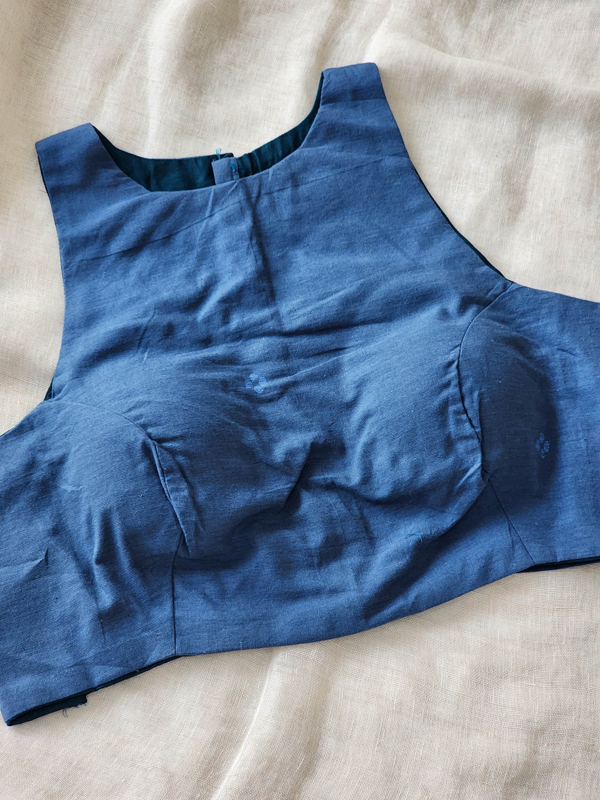 Dark Blue Cotton Blouse