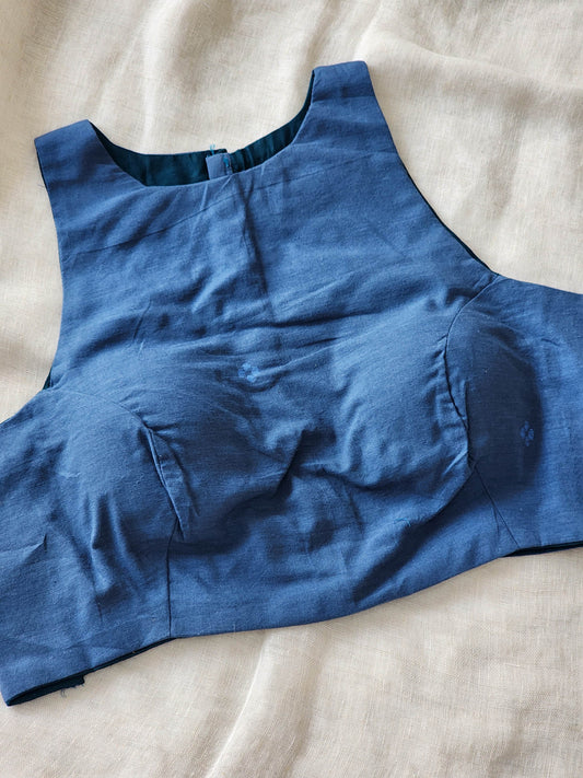 Dark Blue Cotton Blouse