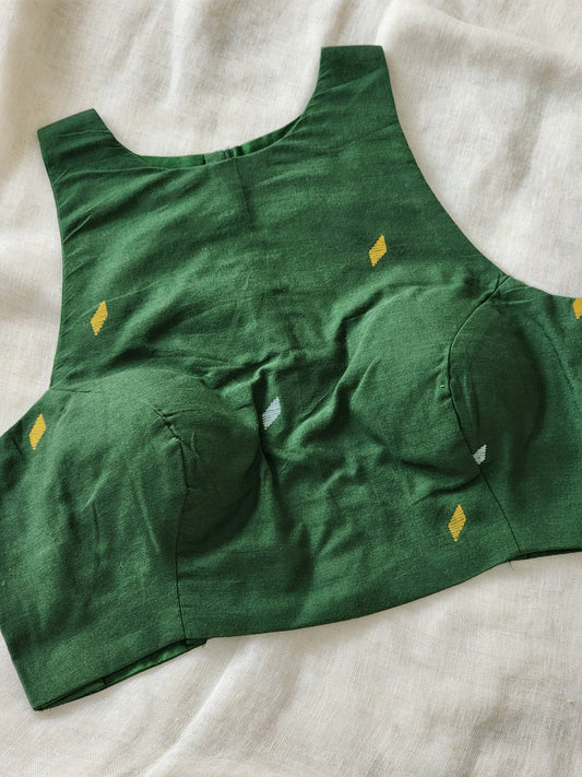 Dark Green Cotton Blouse