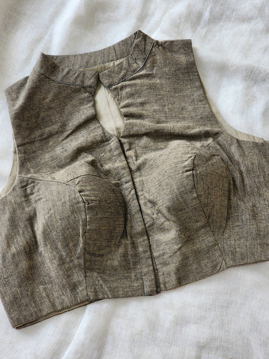 Brown Manglagiri Cotton Blouse