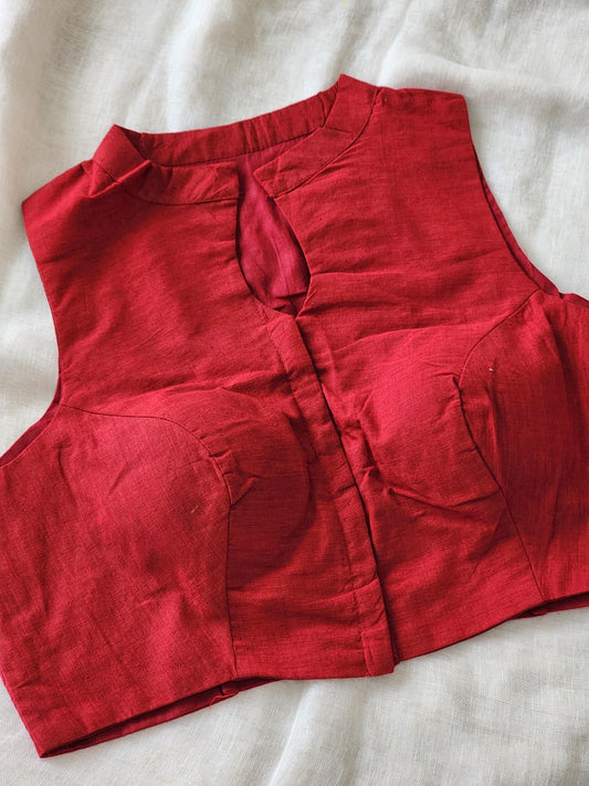 Red Manglagiri Cotton Blouse