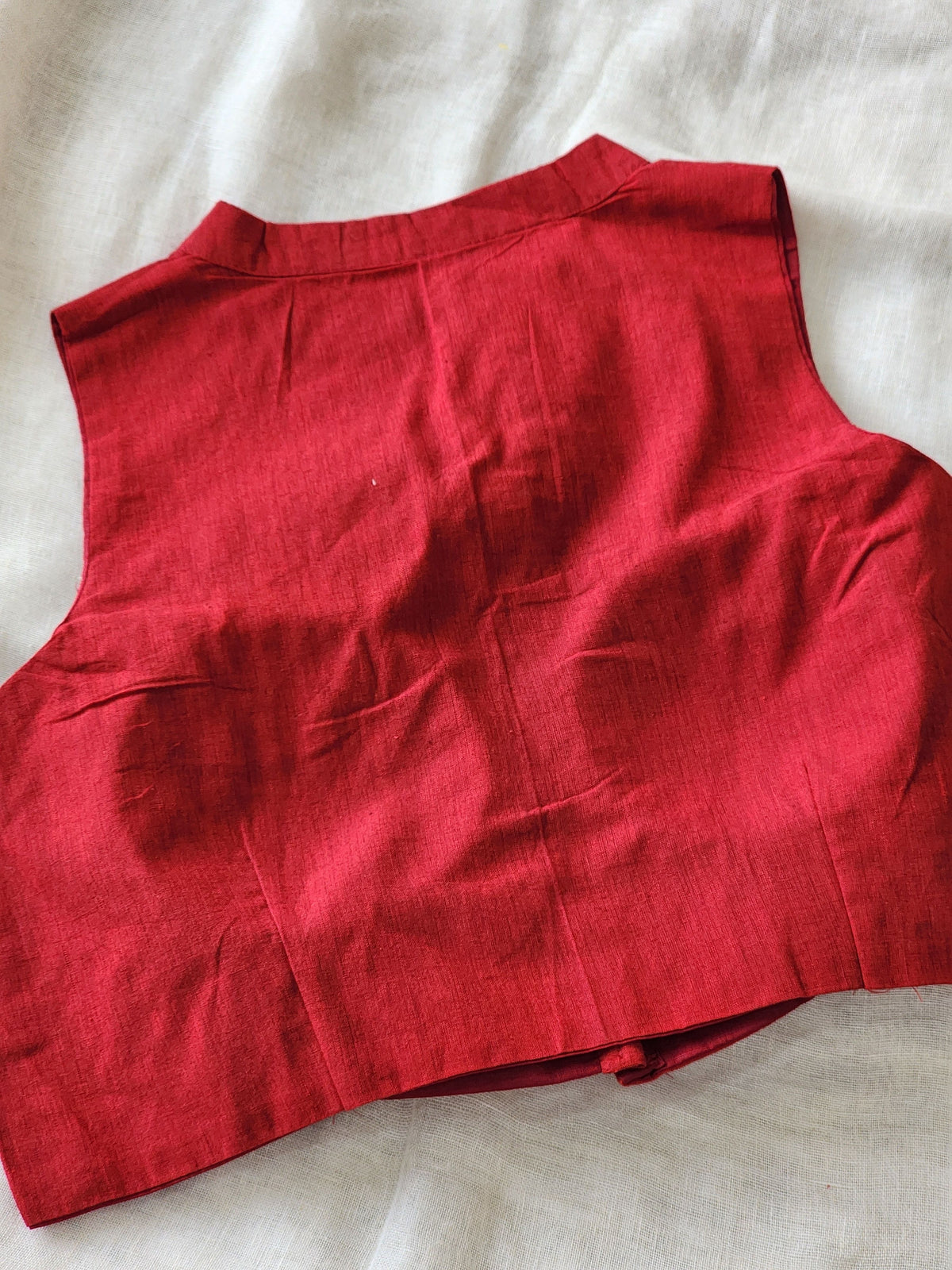 Red Manglagiri Cotton Blouse