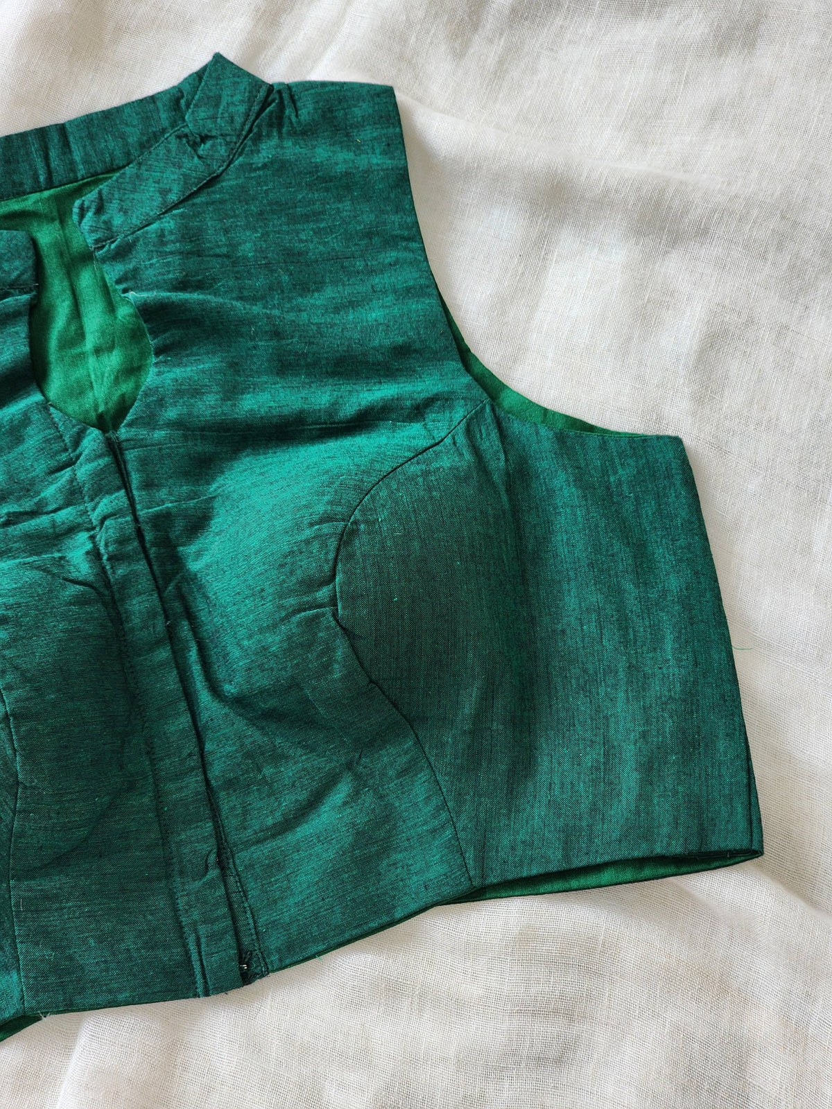 Dark Green Manglagiri Cotton Blouse