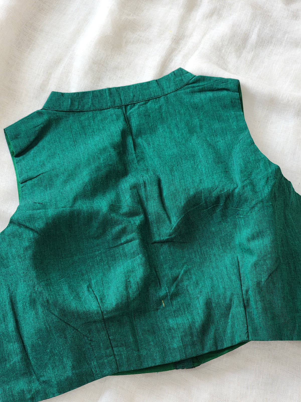 Dark Green Manglagiri Cotton Blouse