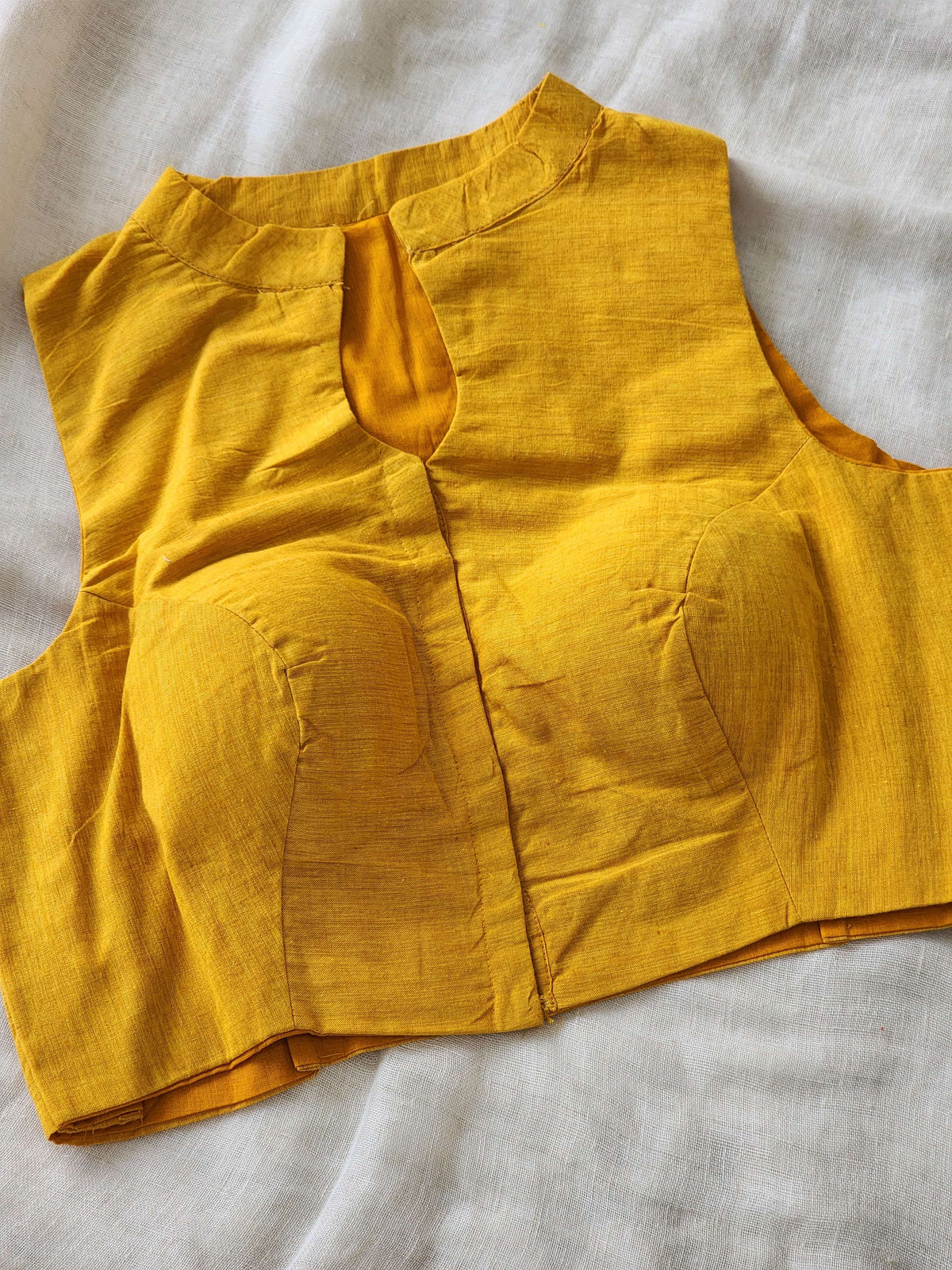 Mustard Manglagiri Cotton Blouse
