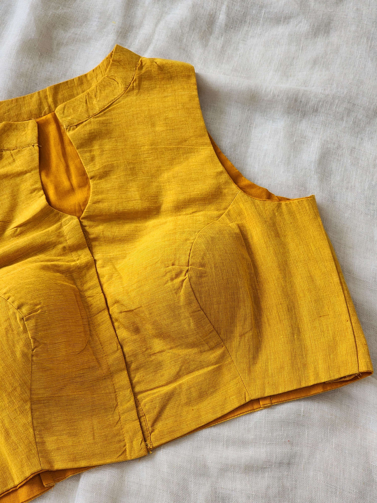Mustard Manglagiri Cotton Blouse