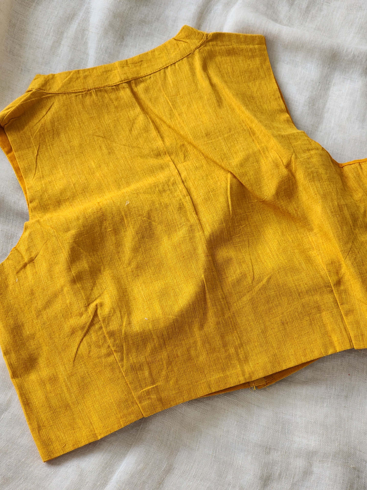 Mustard Manglagiri Cotton Blouse