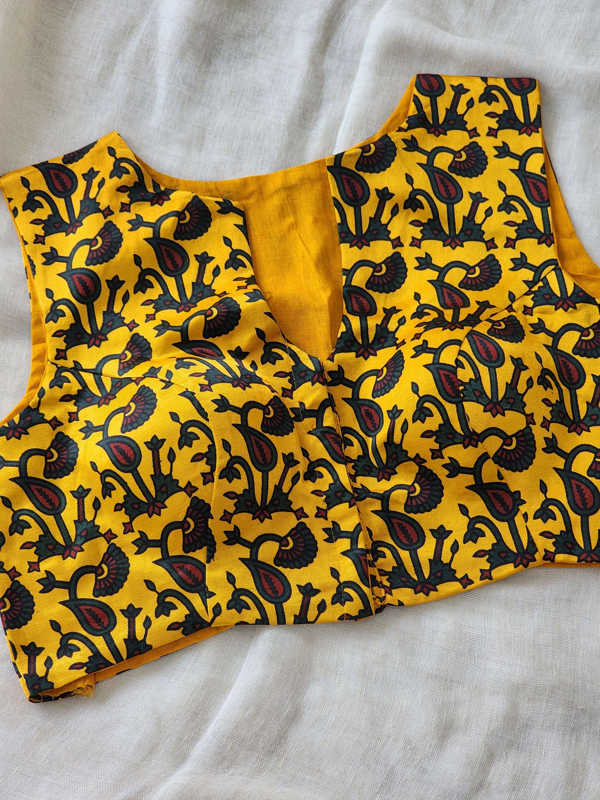 Mustard modal silk blouse