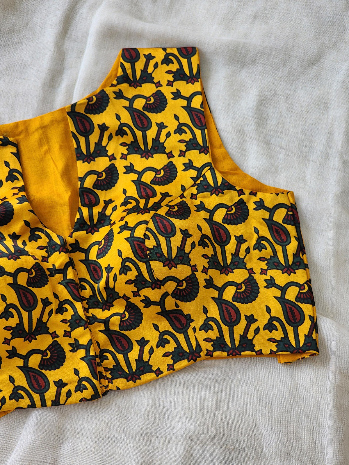 Mustard modal silk blouse