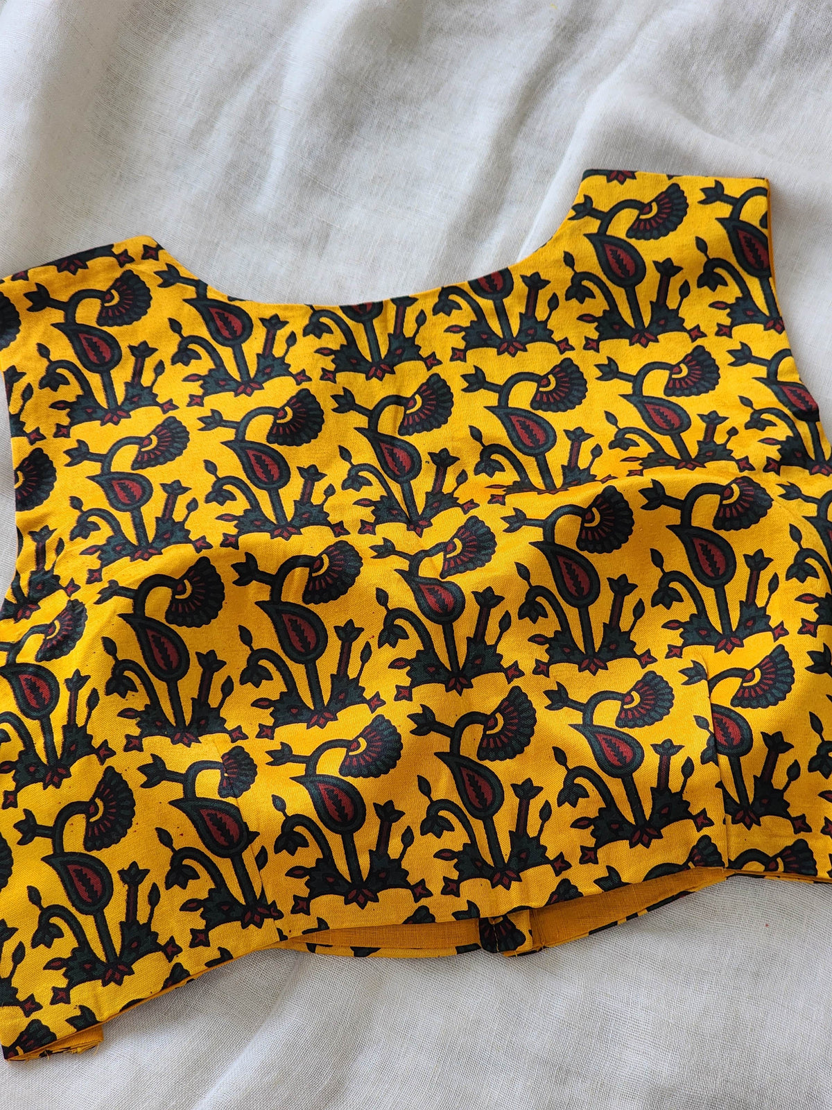 Mustard modal silk blouse