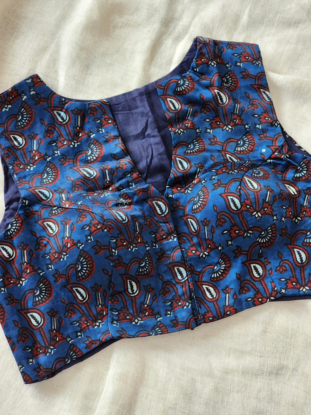 Blue modal silk blouse