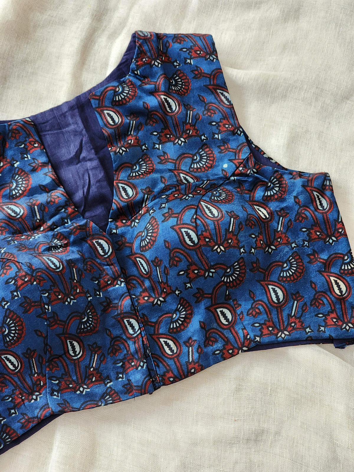 Blue modal silk blouse