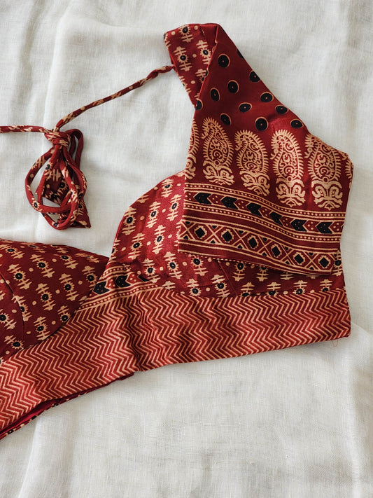 Maroon modal silk blouse