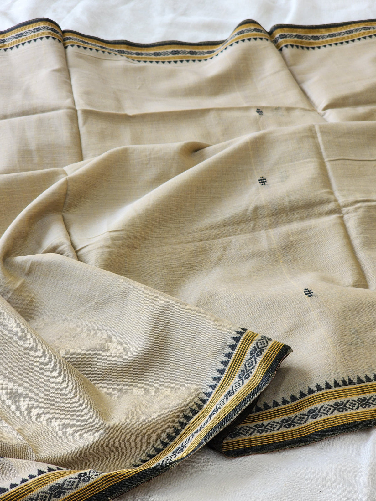 Beige Dhonekhali Cotton Saree