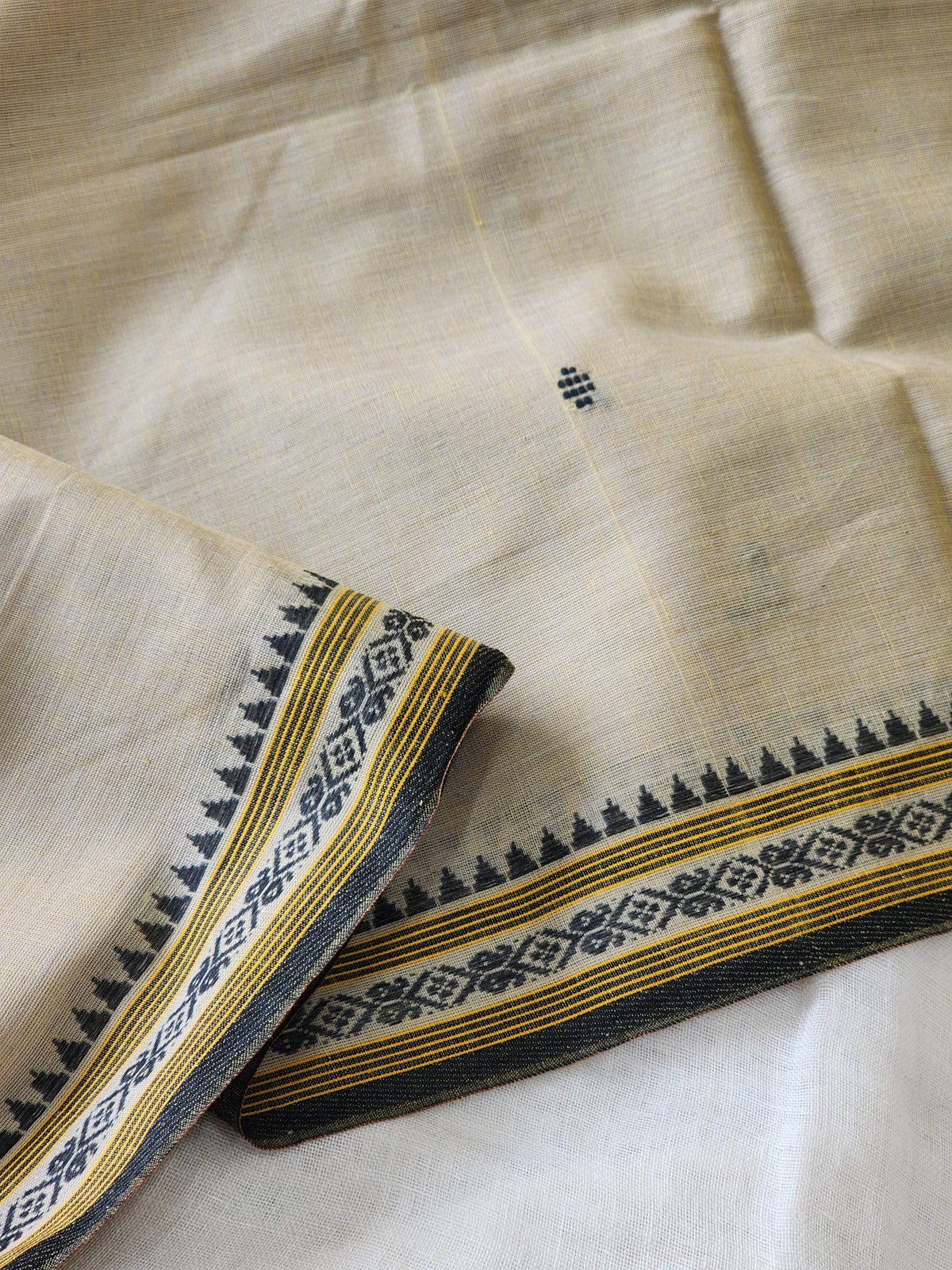 Beige Dhonekhali Cotton Saree