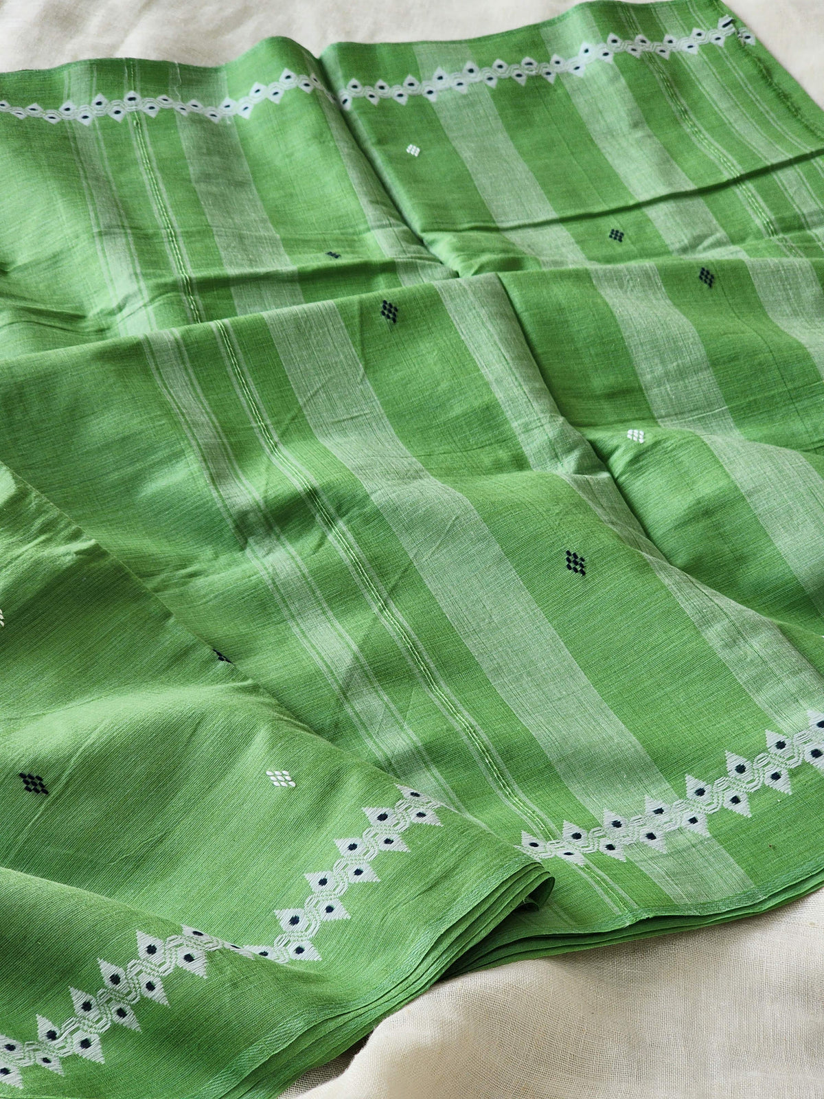 Green Dhonekhali Cotton Saree