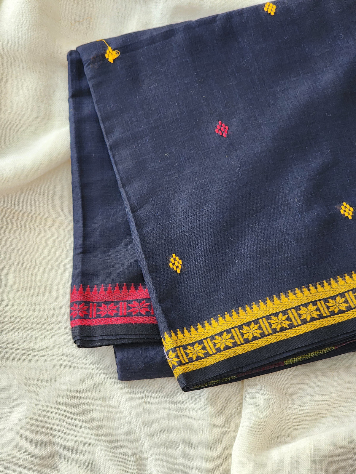 Black Dhonekhali Cotton Saree