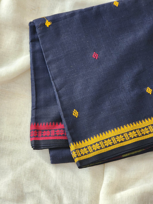 Black Dhonekhali Cotton Saree