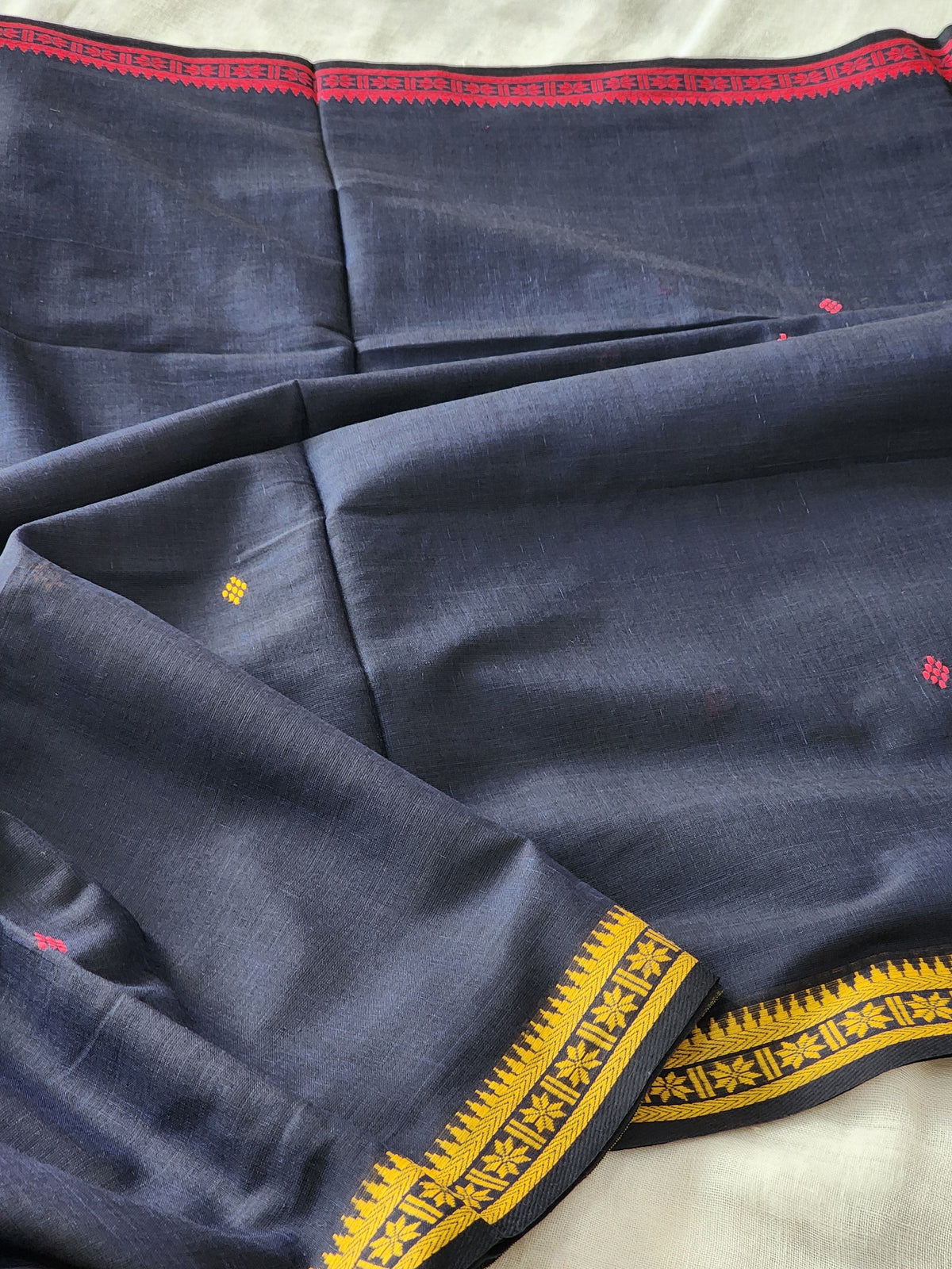 Black Dhonekhali Cotton Saree