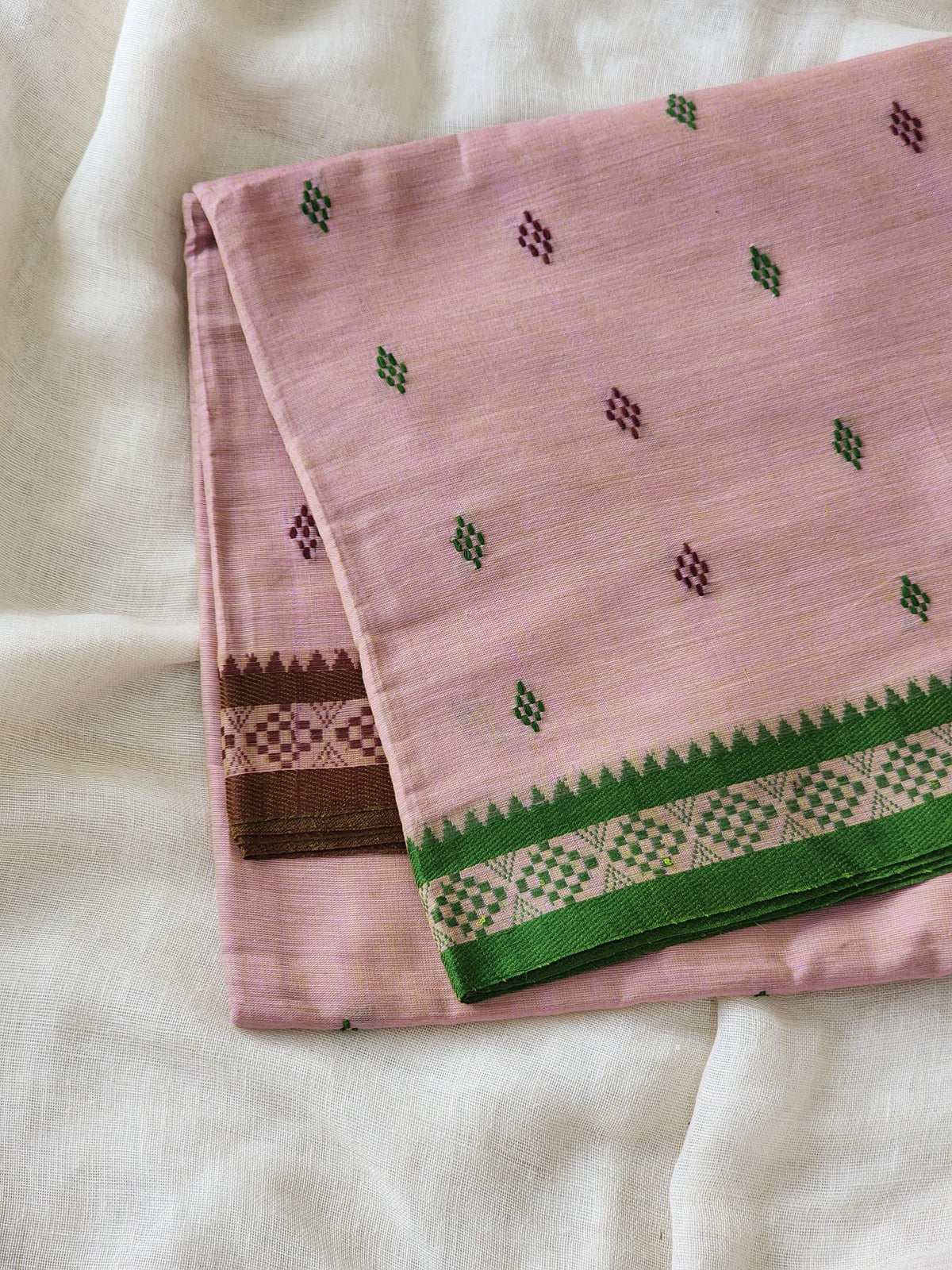 Pink Dhonekhali Cotton Saree