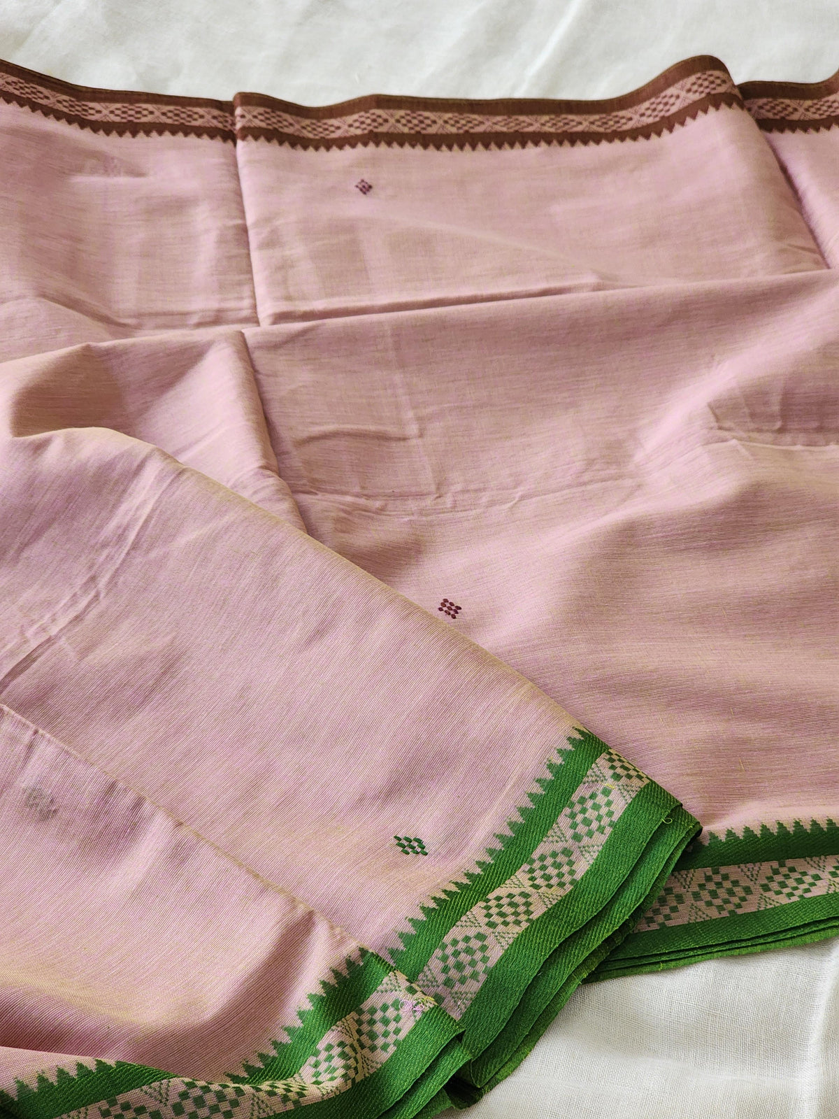 Pink Dhonekhali Cotton Saree