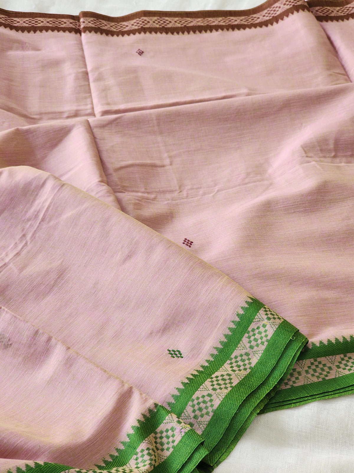 Pink Dhonekhali Cotton Saree
