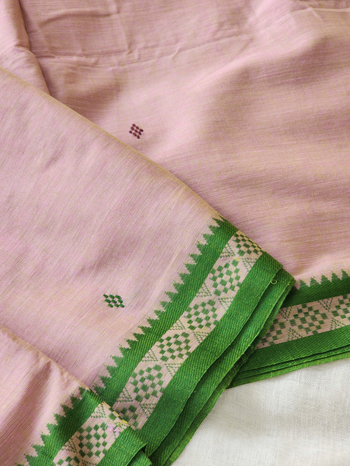 Pink Dhonekhali Cotton Saree