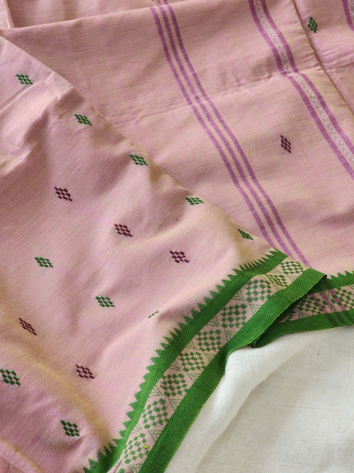 Pink Dhonekhali Cotton Saree