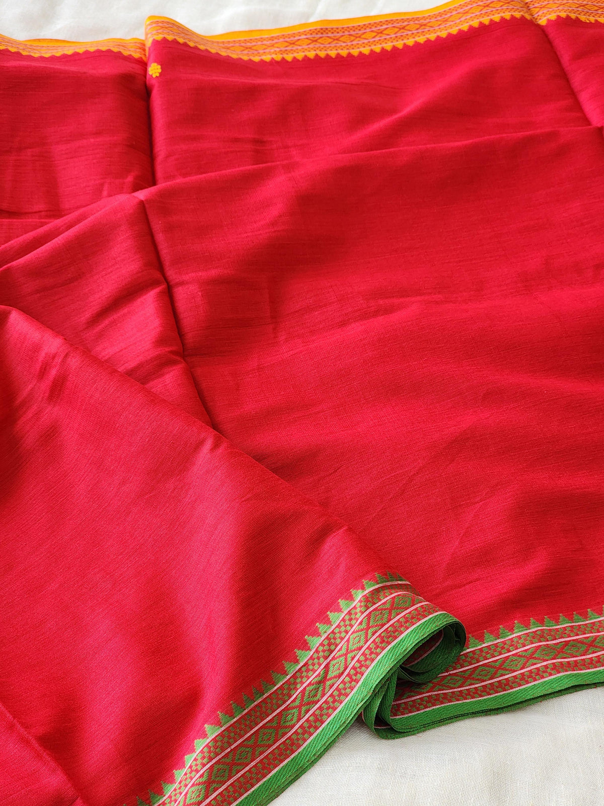 Red Dhonekhali Cotton Saree