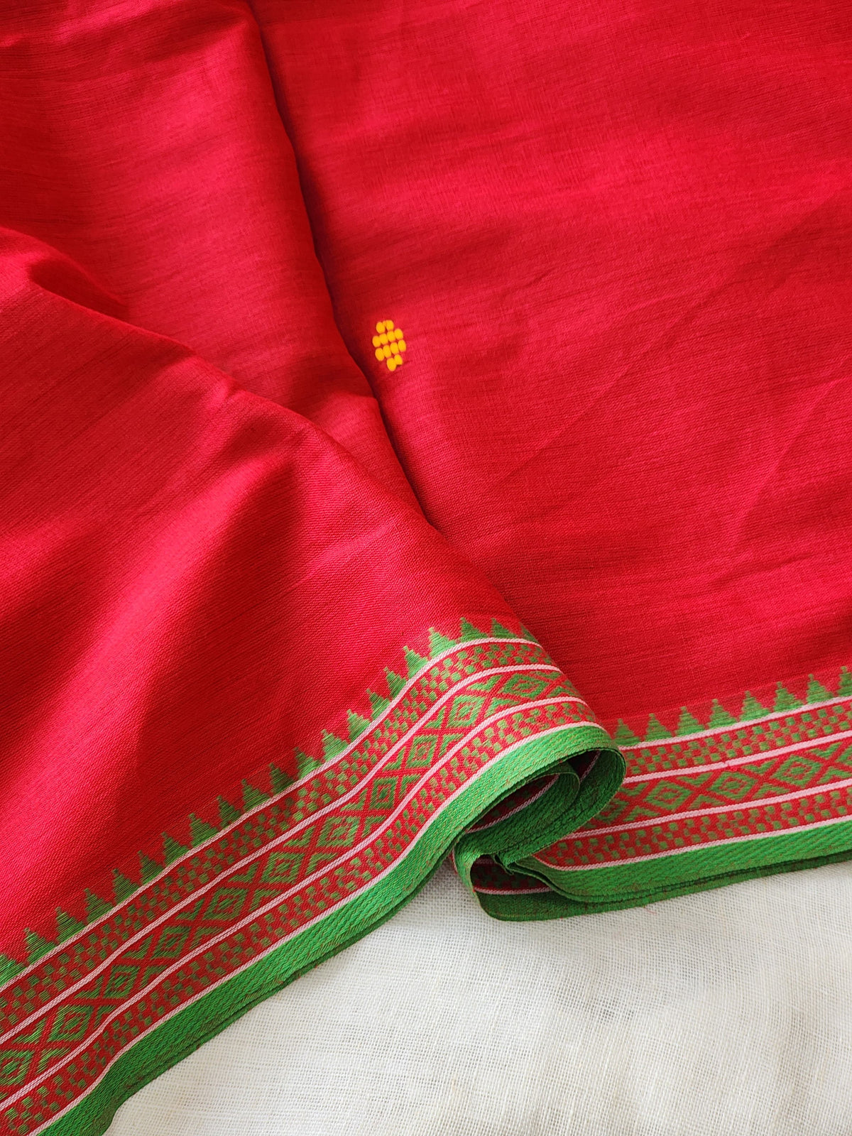 Red Dhonekhali Cotton Saree