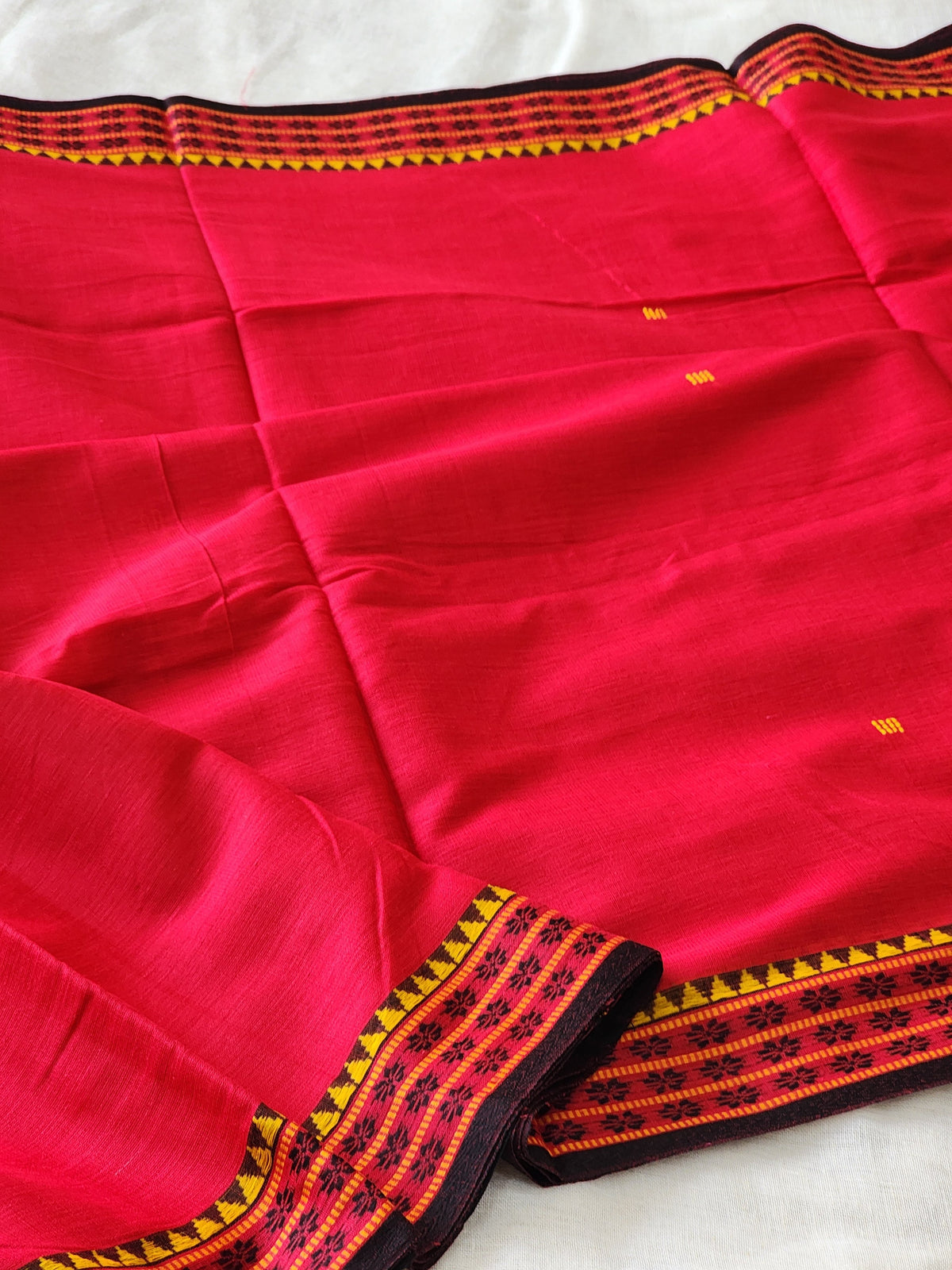 Red Dhonekhali Cotton Saree