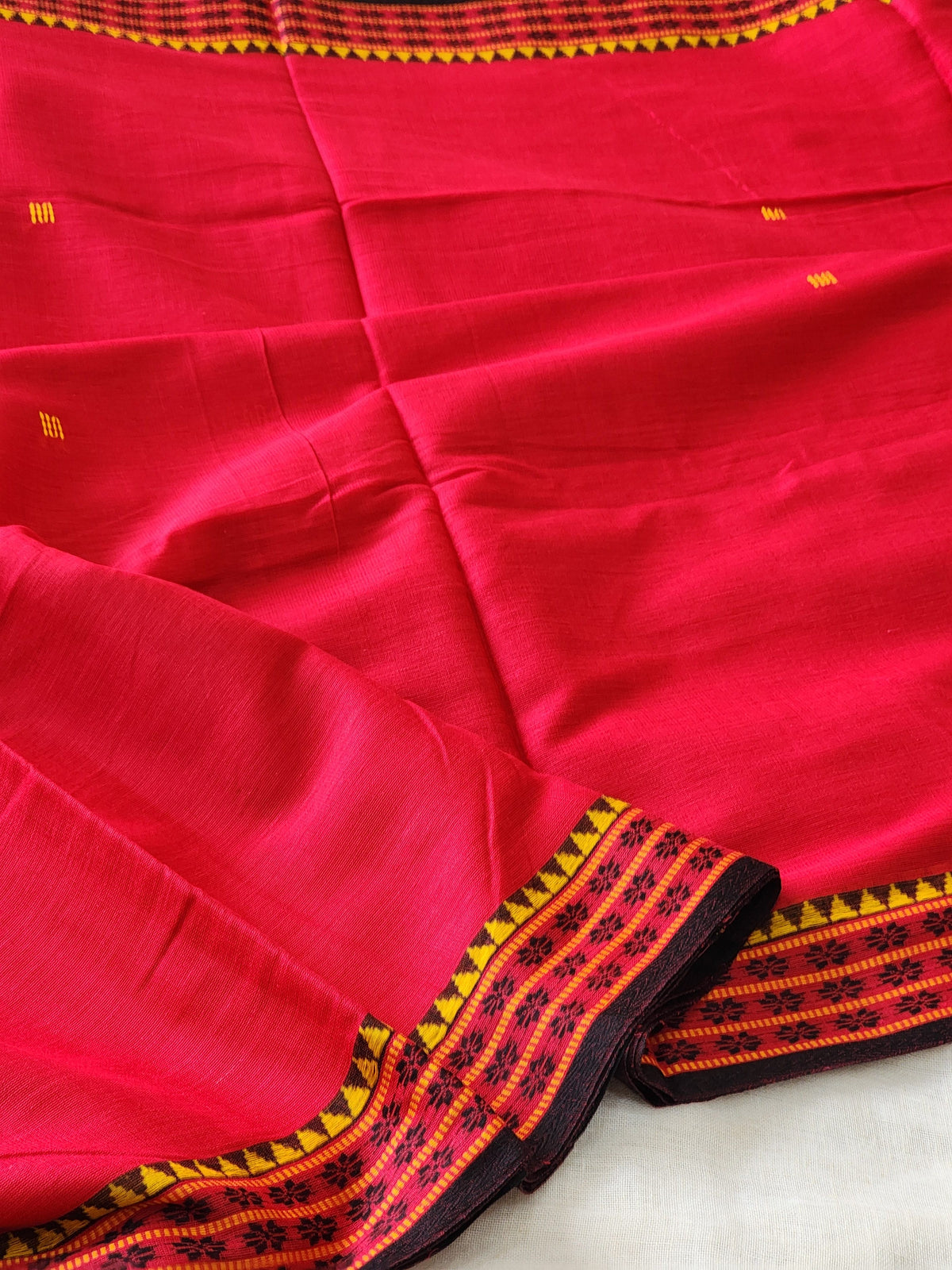 Red Dhonekhali Cotton Saree
