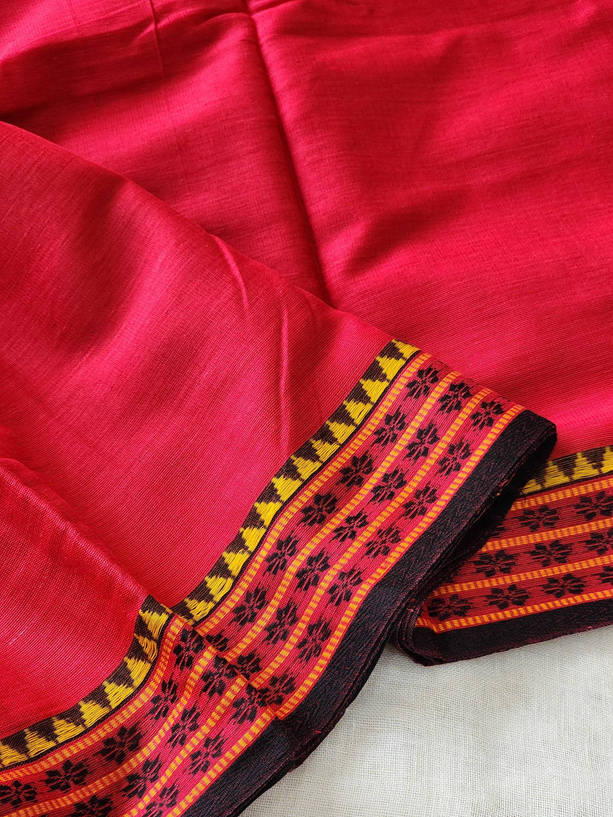 Red Dhonekhali Cotton Saree